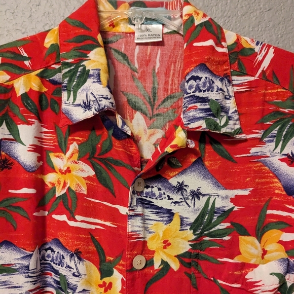 💕 SALE 💕 Vintage OTC Hawaiian Islands Men's Shirt All Over Beach Print Sz. XL - Picture 5 of 6